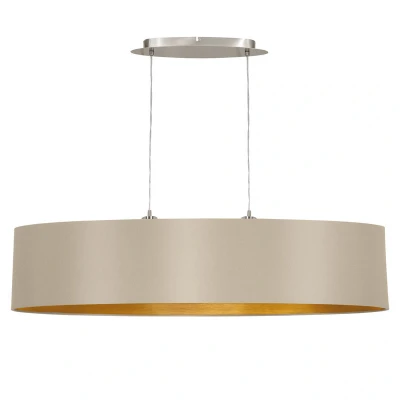 Afbeelding van EGLO Maserlo   Hanglamp   2 Lichts   100cm   Grijs/Taupe/Goud