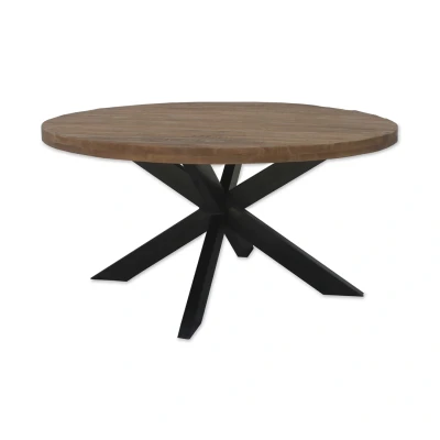 Afbeelding van Brix Sturdy eettafel spider rond 140 cm Hout
