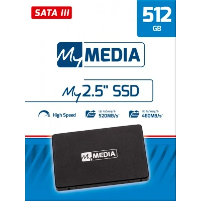 Afbeelding van Mymedia SSD 512 GB, SATA III, 6,35 cm (2,5&#039;&#039;) 520 MB/s, (B) 480 detailhandel