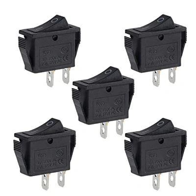 Afbeelding van NANDEYIBI AAN UIT 2 polige SPST Snap in Rocker Switch 16A/20A 250V/125V AC Zwart 5 stuks