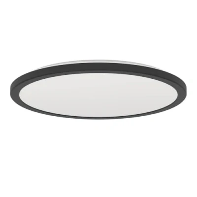 Afbeelding van Eglo LED plafondlamp Rovito, ronde badkamer plafonnière, badkamerlamp plafond van kunststof in zwart en wit, plafondverlichting warm wit koud IP44, Ø 39 cm