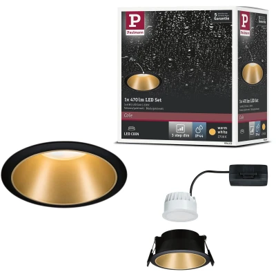 Afbeelding van Paulmann 93403 Cole Coin Inbouwlamp LED 6 W Zwart, Goud