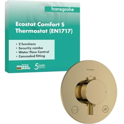 Afbeelding van hansgrohe Ecostat Comfort S inbouwthermostaat voor 2 verbruikers met geïntegreerde zekeringcombinatie, 33718990