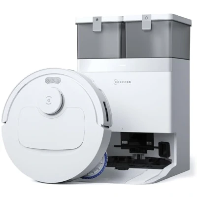 Afbeelding van ECOVACS DEEBOT T30C OMNI Robotstofzuiger en Dweilrobot, 20.000 Pa, ZeroTangle 3.0, TruEdge 2.0, TrueMapping Alles in één station, Automatisch zelfreinigingssysteem, Wit
