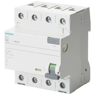 Afbeelding van Siemens Sentron differentieel type A 25 3+neutraal 30 mA, 400 V, 4 modules vertraging