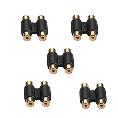 Afbeelding van SIENOC 5 packs van dubbele 2 x RCA Phono koppeling vrouwelijke naar audio video connector adapter