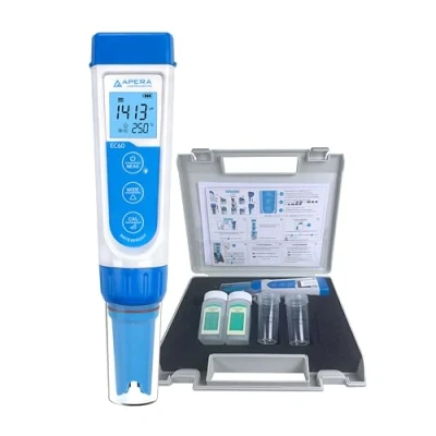 Afbeelding van Apera Instruments EC60 Premium geleidbaarheidsmeter (± 1% nauwkeurigheid, EC/TDS/zoutgehaltemeting, verwisselbare BPB elektrode, waterbestendig, temperatuurweergave)