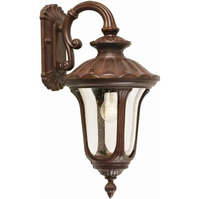 Afbeelding van Elstead Lighting LED Wand Buitenlamp Chicago 1X E27 Max 100W IP44 Dimbaar Rusty Bronze Patina