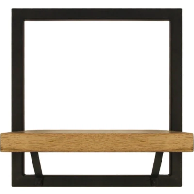 Afbeelding van HSM Collection Levels wandplank 32x32 naturel/zwart Hout