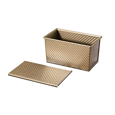 Afbeelding van Gurlideo Broodpan met Deksel, Non Stick Brood Pan Bakvormen Duurzaam Koolstofstaal Toast Mold Cover