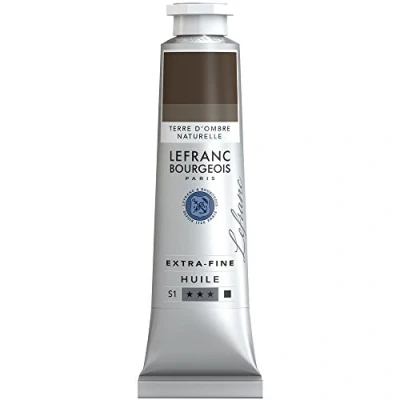 Afbeelding van Lefranc Bourgeois 405136 Extra fijne olieverf met hoogwaardige kunstenaarspigmenten, lichtecht, verouderingsbestendig 40ml Tube, Raw Umber