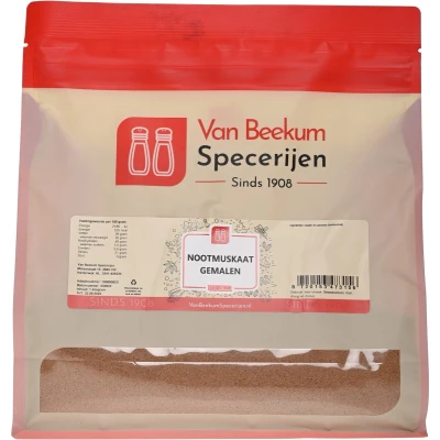 Afbeelding van Van Beekum Specerijen Nootmuskaat Gemalen 1 kilo (hersluitbare stazak)