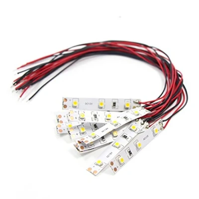 Afbeelding van Evemodel NIEUW 10 STK. 3 LED huisverlichting 5cm warm wit met kabel 20cm 12 18 V DD01WM 10N EU