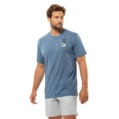 Afbeelding van Jack Wolfskin Vonnan S/S Graphic Tshirt print, Heren, Maat: Medium, Elemental blue