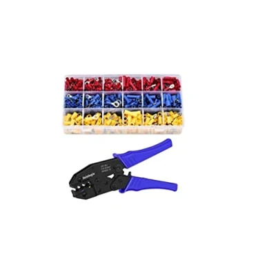 Afbeelding van Sainlogic Krimptang incl. 700 stuks Kabelschoenen, Kabelschoenen Assortiment voor 0,5 6mm² kabelhulzen, Kabelschoen, Krimptangset