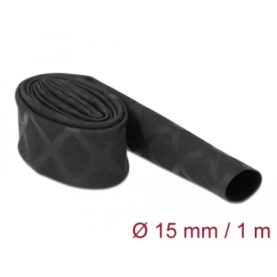 Afbeelding van Delock krimpkous x patroon antislip 1 m 15 mm zwart
