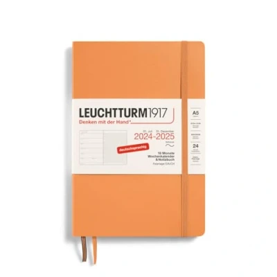 Afbeelding van LEUCHTTURM1917 370622 weekkalender &amp; notitieboek medium (A5) 2025, 18 maanden 07.2024 12.2025, softcover, abrikoos, Duits