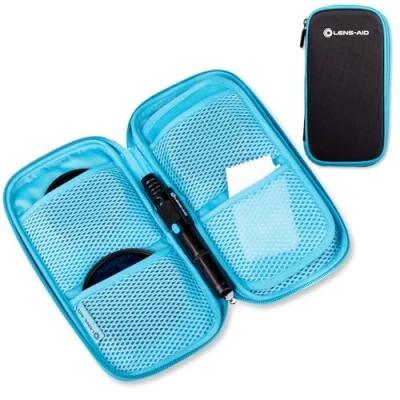 Afbeelding van LENS AID Filtertas voor rondfilter met vakken filters tot 82 mm, opbergtas polarisatiefilter, uv filter, camera deksel enz., 9 Fächer