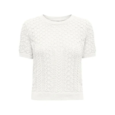 Afbeelding van Only ONLSAGA LIFE SS O NECK CC KNT Cloud Dancer Gebreide trui XS