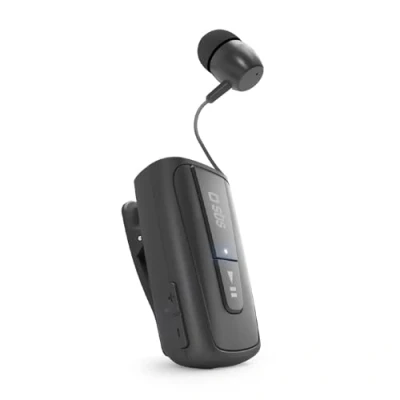 Afbeelding van SBS Bluetooth hoofdtelefoon opwikkelbaar met 7 uur looptijd, multipoint technologie en microfoon draadloze in zwart voor Apple iPhone mobiele telefoon