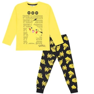 Afbeelding van Pokémon pyjama met lange mouwen, Pikachu, jongens en meisjes, uniseks, geel, 134