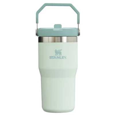 Afbeelding van Stanley IceFlow Roestvrijstalen drinkfles, vacuüm geïsoleerde waterfles voor thuis, kantoor of auto, herbruikbare beker met rietje, lekbestendig, 12 uur koud 2 dagen ijskoud, mist, 20 oz