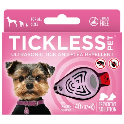 Afbeelding van Tickless Dog &amp; Cat Repeller 10.5x9.5x2 cm Teek en Vlo afweer Roze