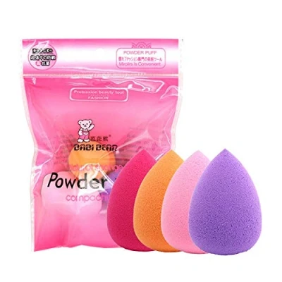 Afbeelding van Maange Pro Make upsponzen, soesjes, wiggen, 4 delige sponsset, latexvrije blender, schoonheidsspons met meerdere kleuren, onberispelijke dekkingssponzen voor vloeibare foundation, crèmes en poeders