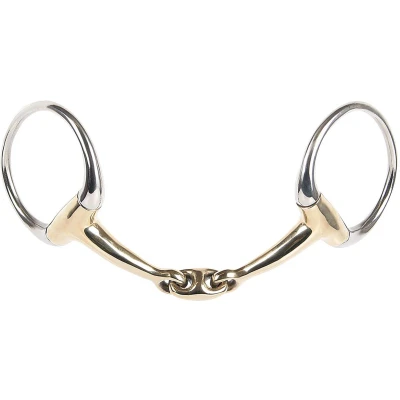Afbeelding van Harry&#039;s Horse Bustrens anatomisch dubbelgebroken 12,5 Zilver/goud