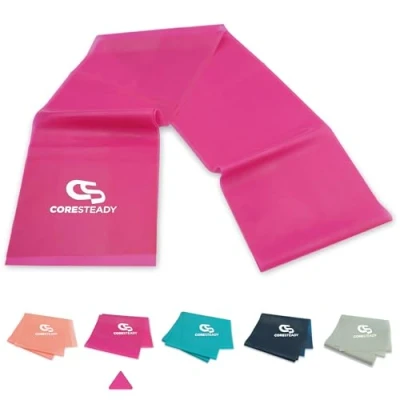 Afbeelding van Coresteady weerstandstherapiebanden Fitnessbanden Voor pilates, yoga, krachttraining Fysiotherapie &amp; revalidatie mannen en vrouwen Trainingsgids inbegrepen (2# MAGENTA/LICHT, 1,3 meter)