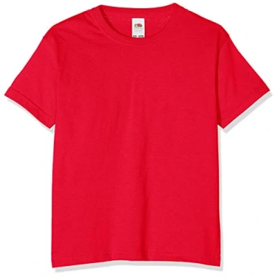 Afbeelding van Fruit of the Loom Jongen Valueweight T shirt voor kinderen, Rood, 5 6 jaar