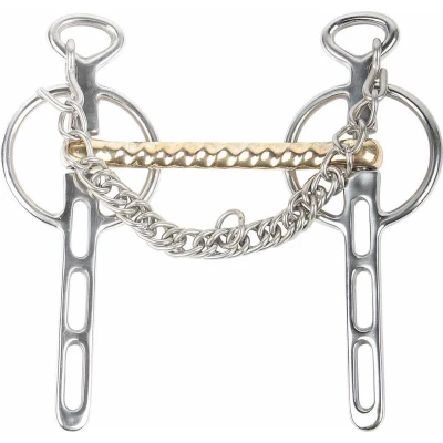 Afbeelding van Harry&#039;s Horse Liverpoolstang gold brass 3 sleutelgaten 14mm 12,5 RVS