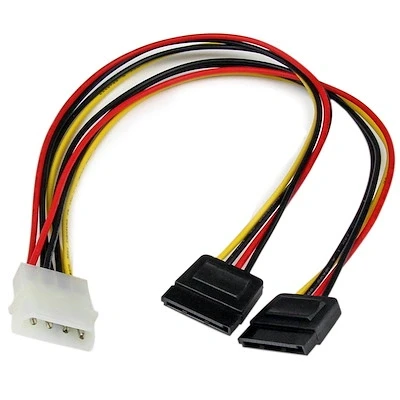 Afbeelding van StarTech.com 30 cm LP4 naar 2x SATA Voedingskabel Y adapter