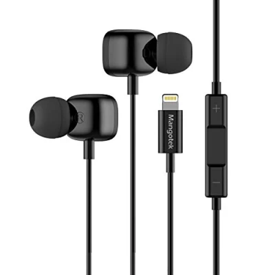 Afbeelding van iPhone hoofdtelefoon bedraad met Lightning connector, bedrade oordopjes voor iPhone, Apple MFi gecertificeerde oortelefoons microfoon en volumeregeling, compatibel 14/13/12/11/Pro