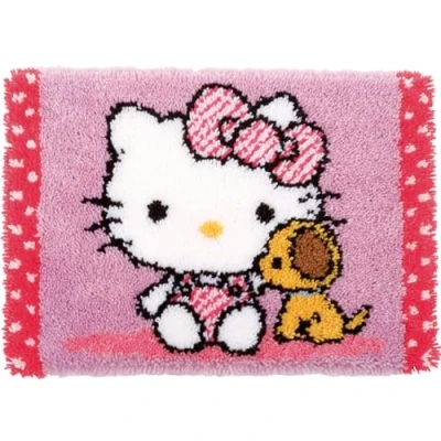 Afbeelding van Smyrna knooptapijt Hello Kitty met hondje 0155872