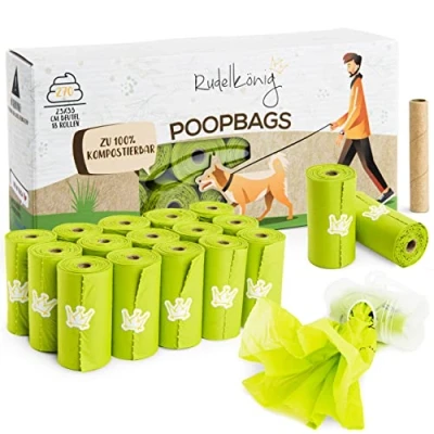 Afbeelding van Rudelkönig poepzakjes voor honden 270 Hondenpoepzakjes gemaakt van gerecycled plastic Extra sterke met gratis zakjesdispenser
