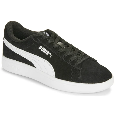 Afbeelding van Puma Smash 3 0 Sneakers laag voor kinderen, Maat: 38, Black white Leer/ synthetisch
