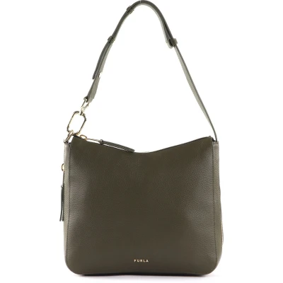 Afbeelding van FURLA Leren Schoudertas Skye Hobo SALVIA c Kaki