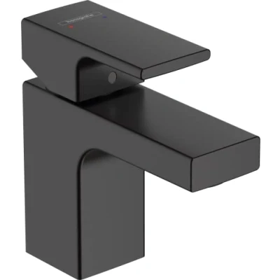 Afbeelding van Hansgrohe vernis shape wastafelmengkraan 70 met pop up afvoer trekstang mat zwart 71560670