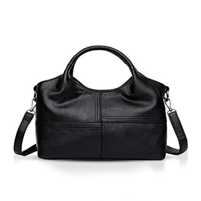 Afbeelding van NICOLE &amp; DORIS vrouwen handtassen mode Schoudertassen voor dame Top Handvat Tassen over de schouder zacht PU leer, Zwart, Medium