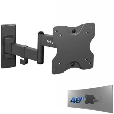 Afbeelding van VIVO Full Motion Wall MOUNT voor maximaal 27&quot; LCD LED TV en Computer Monitor Schermen, Tilt Swivel Beugel met Max 100x100mm VESA, Zwart, VW01M