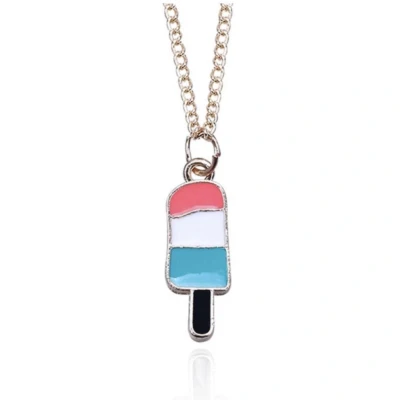 Afbeelding van Bijoux by Ive Goudkleurig ijslollie hanger Met ketting ca 45cm
