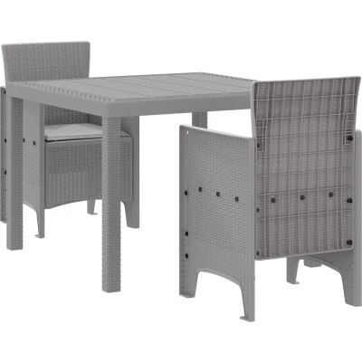 Afbeelding van vidaXL Tuin Eettafel Set 3 pcs Lichtgrijs 100 x 73 cm