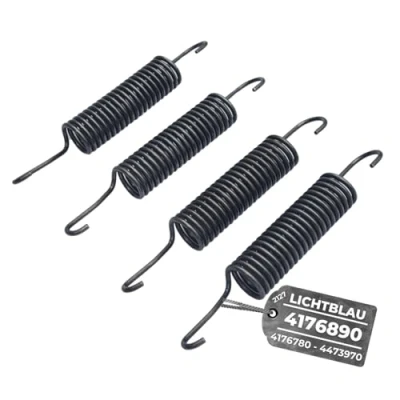 Afbeelding van LICHTBLAU 4 x veren metaal voor Miele wasmachine 4176890, 4473970 Bottich ophanging trekveer spanveer