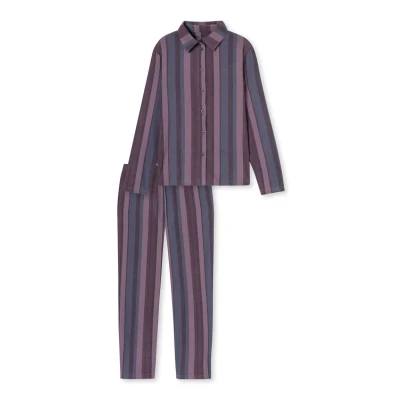 Afbeelding van Schiesser Damespyjama set lang met knoopsluiting Modal Katoen Mix Modern Nightwear pyjamaset, Multicolor 5_181896, 36