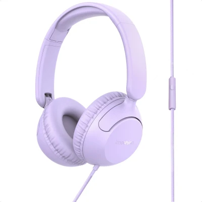 Afbeelding van imoshion Kinder Koptelefoon Met Draad Decibelbegrenzer Over Ear Hoofdtelefoon Lavender Lilac