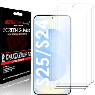 Afbeelding van TECHGEAR Schermbeschermers [5 stuks] Compatibel met Samsung Galaxy S24 / 5G, CLEAR FILM LCD Screen Protectors Cover Guards