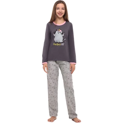 Afbeelding van Merry Style Meiden Pyjama Lange mouwen broek Katoen MS MS10 240 PJ Dunkelmelange/Grau 158