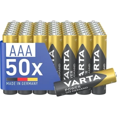 Afbeelding van VARTA Batterijen AAA, verpakking van 50, Power on Demand, Alkaline, 1,5V, opslagpakket, flexibel, krachtig, voor computeraccessoires, Smart Home apparaten, Made in Germany [Exclusief bij Amazon]