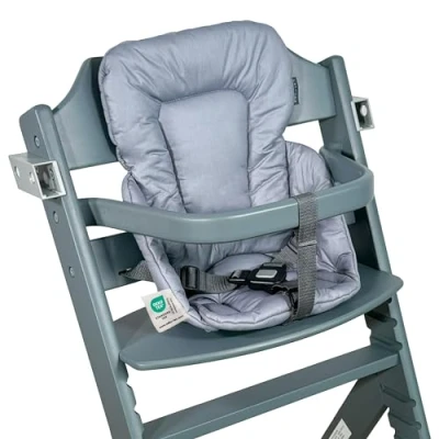 Afbeelding van LaLoona Stoelverkleiner voor hoge stoel, compatibel met Safety 1st / Bebeconfort Timba, babyzitkussen, gecoat en afwasbaar, Oeko Tex Standard 100 getest, machinewasbaar, grijs